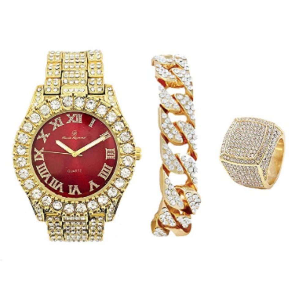 "Denver" Watch, Chain, and Ring Set - Picture 1 of 6